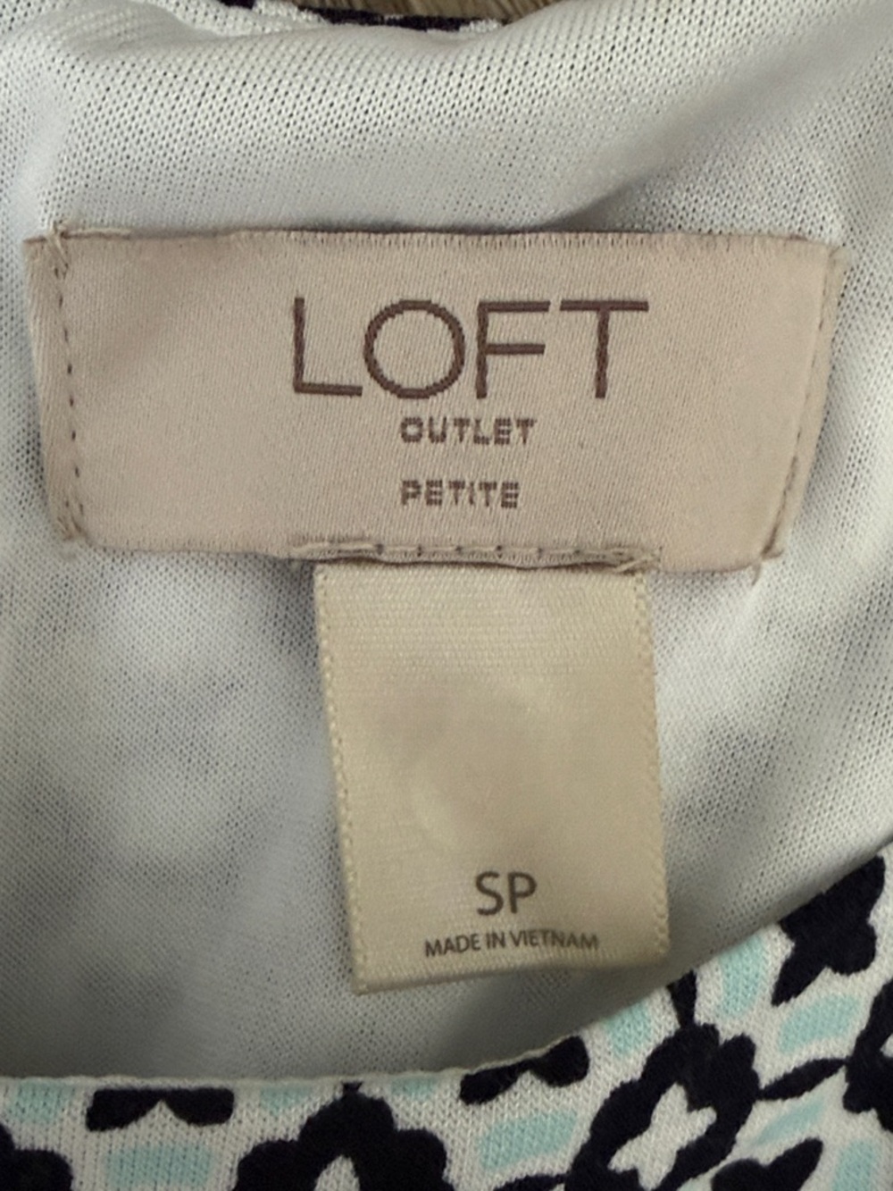Loft Sleeveless Black & White Patterned Women's Dress, Size Petite Small - Picture 4 of 5
